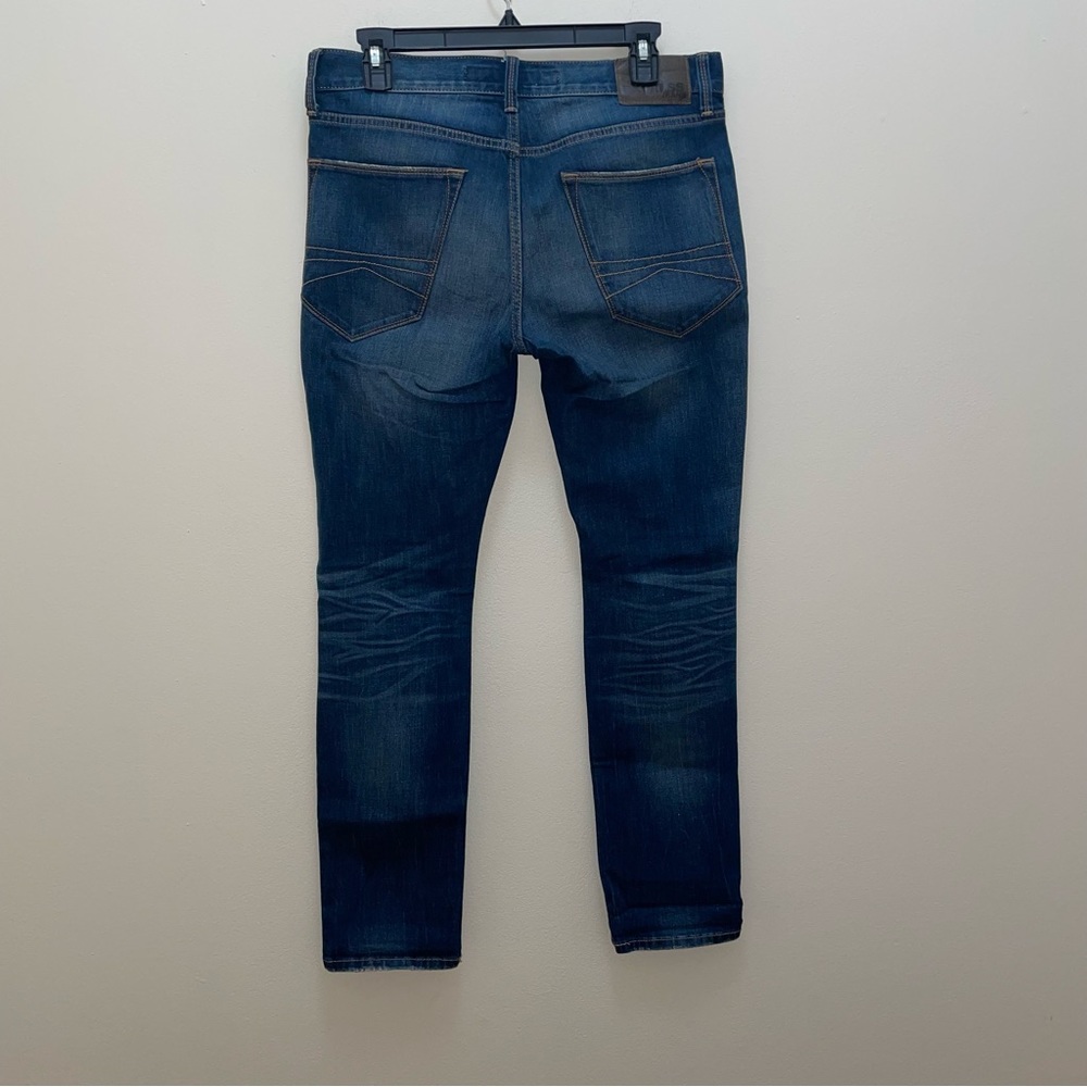 Express Blue Distressed Stretch Alec Super Skinny Fit Jeans Size 30/30